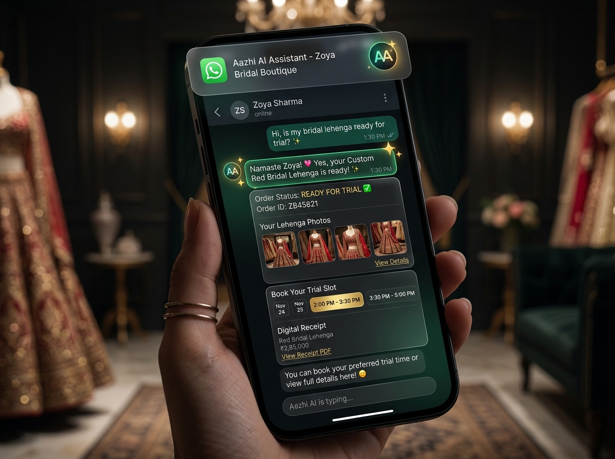Aazhi AI WhatsApp Assistant Preview